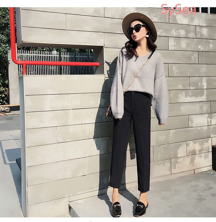 Quần Dài Màu Đen Phong Cách Hàn Quốc Thanh Lịch Cho Nữ