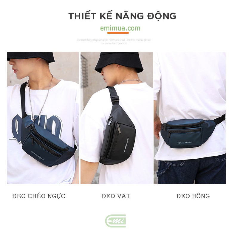 Túi đeo chéo nam nữ túi bao tử tiện lợi EMIBE37 {Freeship}