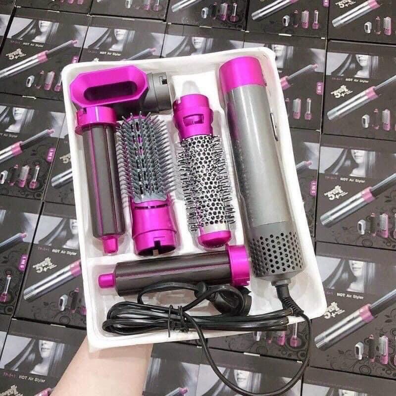 Máy sấy tóc tạo kiểu đa năng 5 đầu công suất lớn, lược điện chải tóc, tạo kiểu đa năng 3 mức chỉnh nhiệt