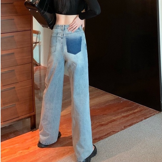 Quần Jeans dài cạp cao, quần jeans ống rộng_mẫu mới nhất j21