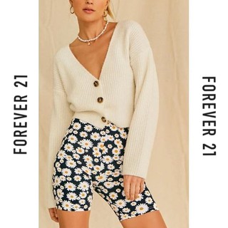 Quần short biker lưng cao F21 hình hoa cúc Daisy Biker
