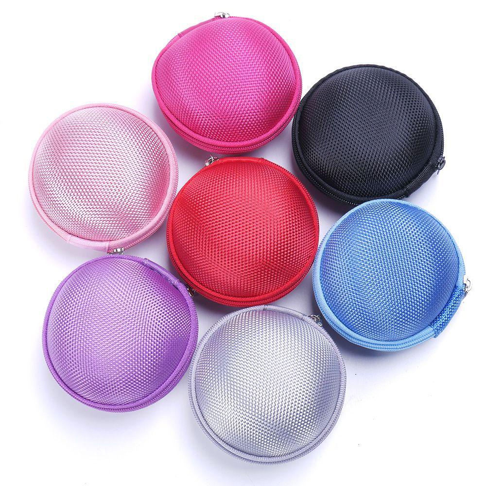 Hộp Đựng Tai Nghe Bluetooth Không Dây Chống Sốc Hình Tròn Có Khóa Kéo Hiệu GLENES