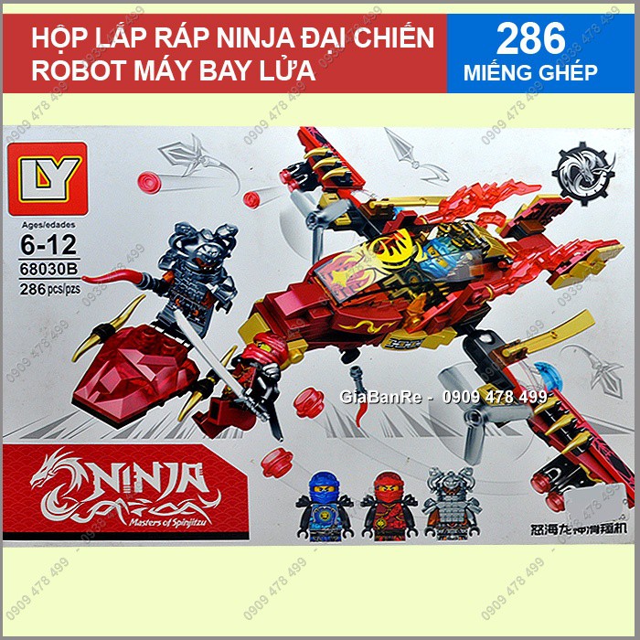 HỘP RÁP NHỰA NINJA ĐẠI CHIẾN - MÁY BAY LỬA ĐỎ - MS 9394