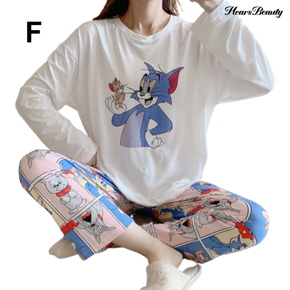 BUTTERFLY DORAEMON Bộ Đồ Ngủ Pijama Dài Tay Họa Tiết Đáng Yêu Cho Nữ