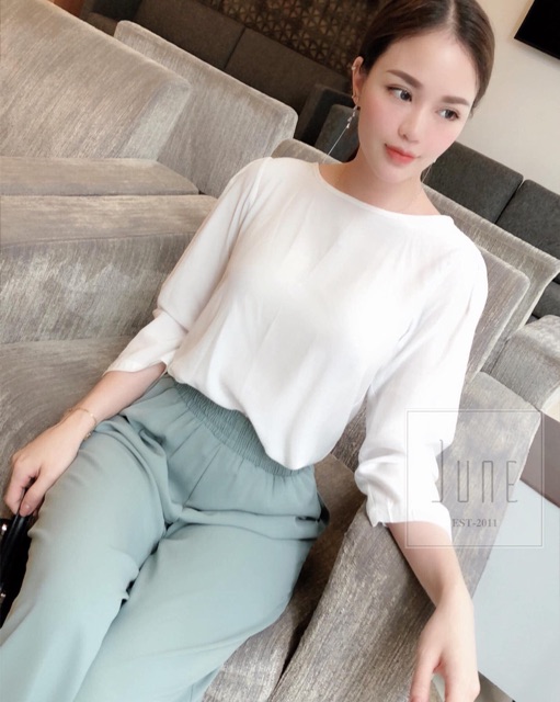 SALE SALE 20% HÀNG QUẢNG CHÂU Set áo voan trắng + quần suông rộng