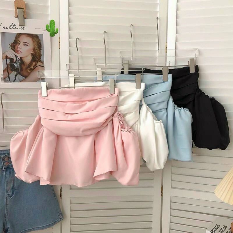 Áo bẹt vai nhúng kiểu tay phồng PC