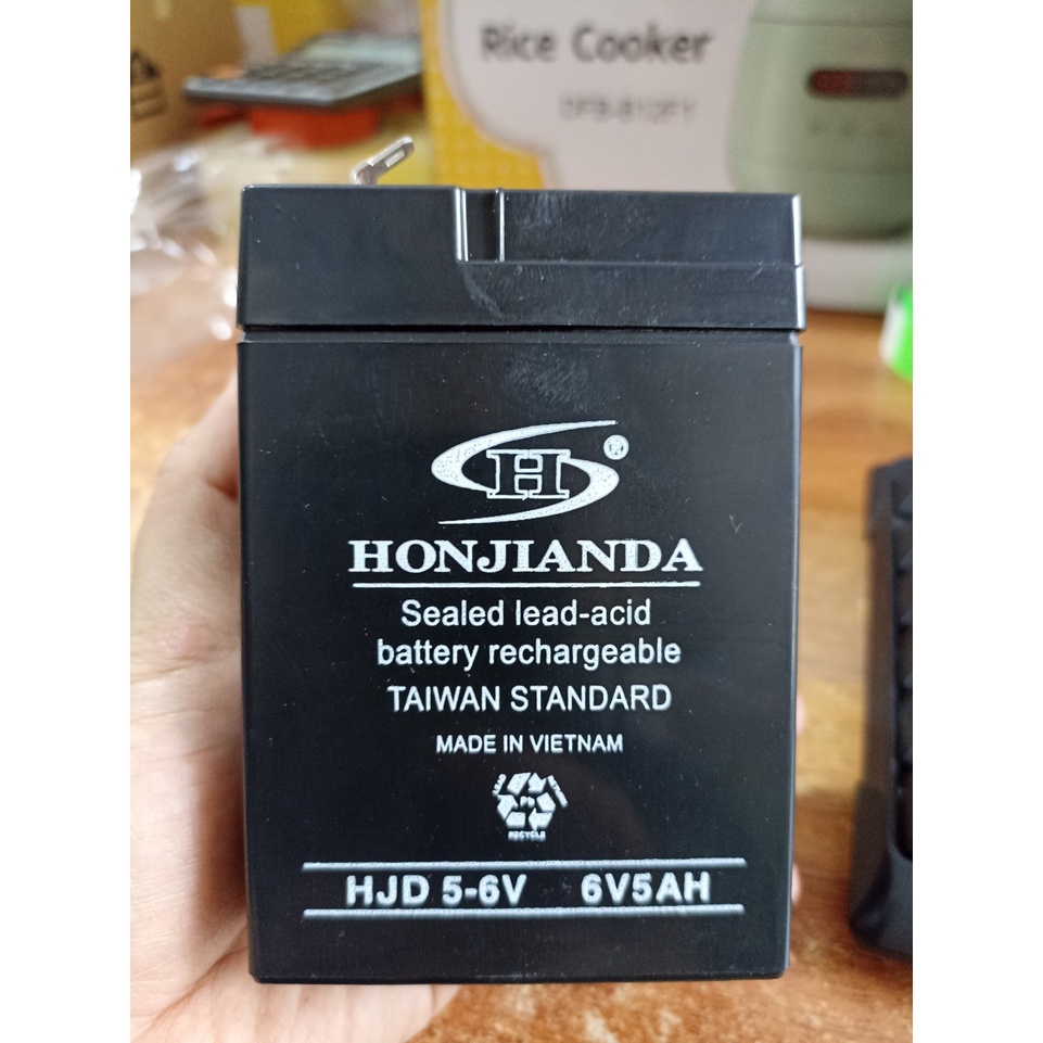 Bình acquy 6v5Ah Honjianda ( acquy khô 6V )