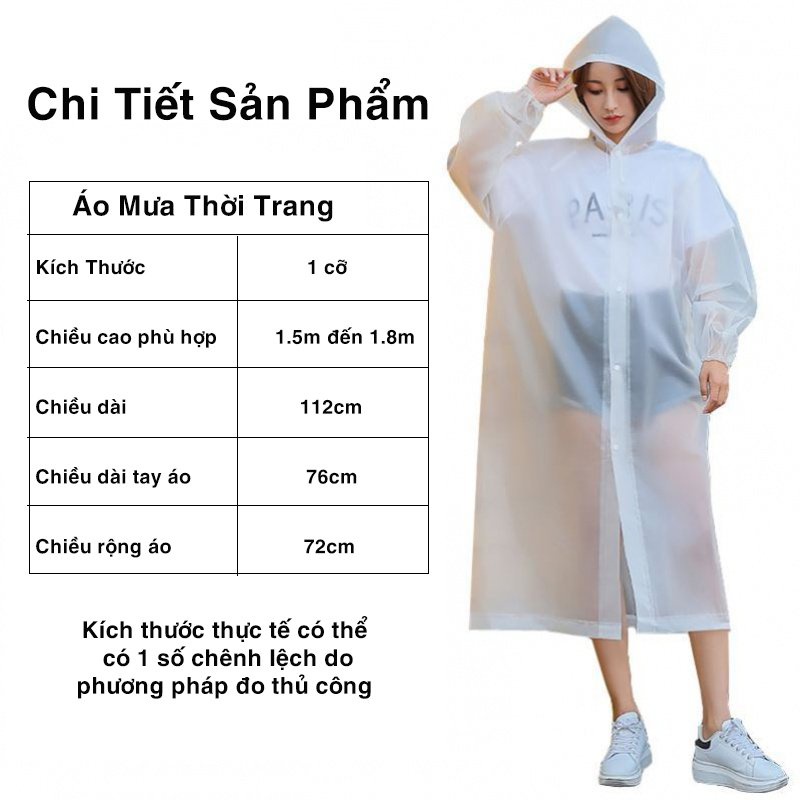 Áo Mưa, Áo Mưa Măng Tô Khoác Có Mũ Chống Thấm Nước Cao Cấp