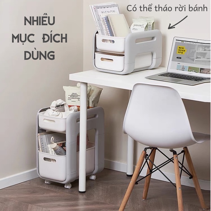 Kệ trượt đa năng Hokori Việt Nhật (5588) - Kệ đựng đồ đa năng ngăn kéo có bánh xe tiện lợi Br 01654