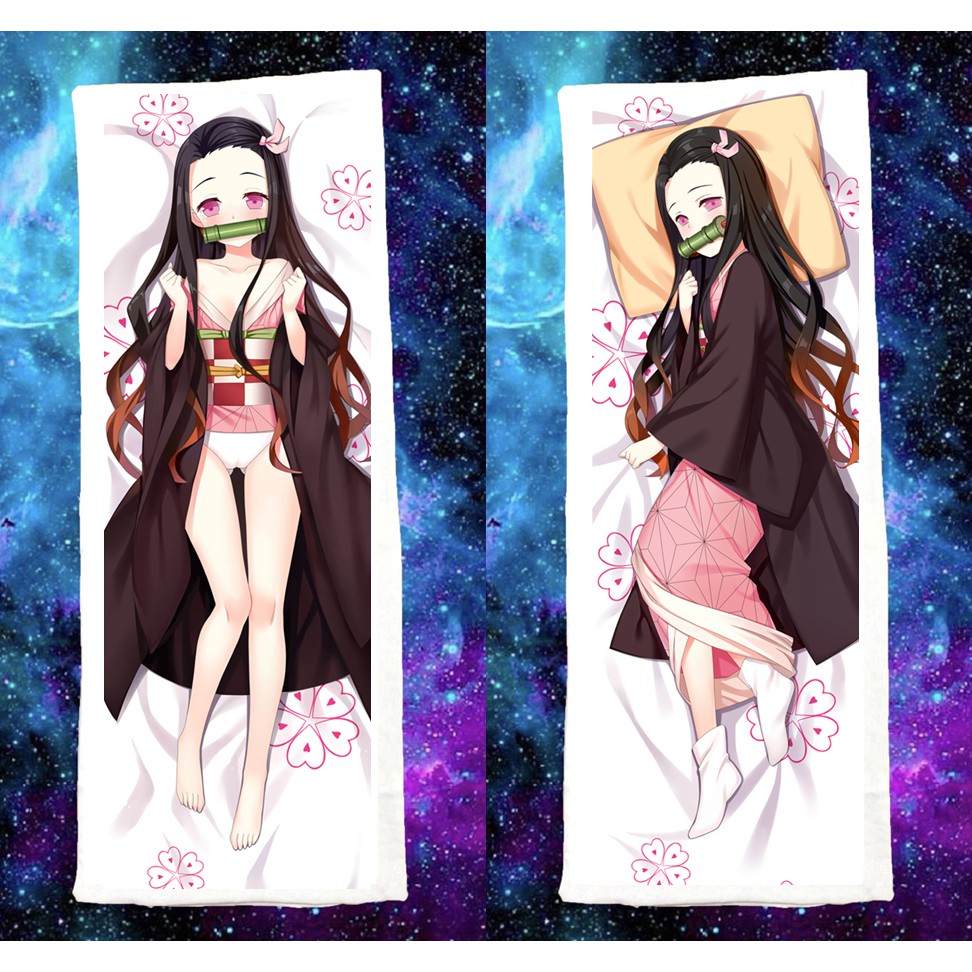 Gối ôm dài Kamado Nezuko-Kimetsu no Yaiba dài 1mx40cm có bông