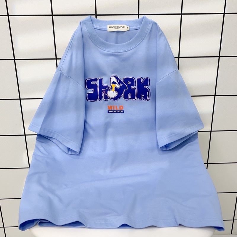 lÁo Thun Tay Lỡ Unisex SHARK Vải Tici Form Rộng - 84unisex