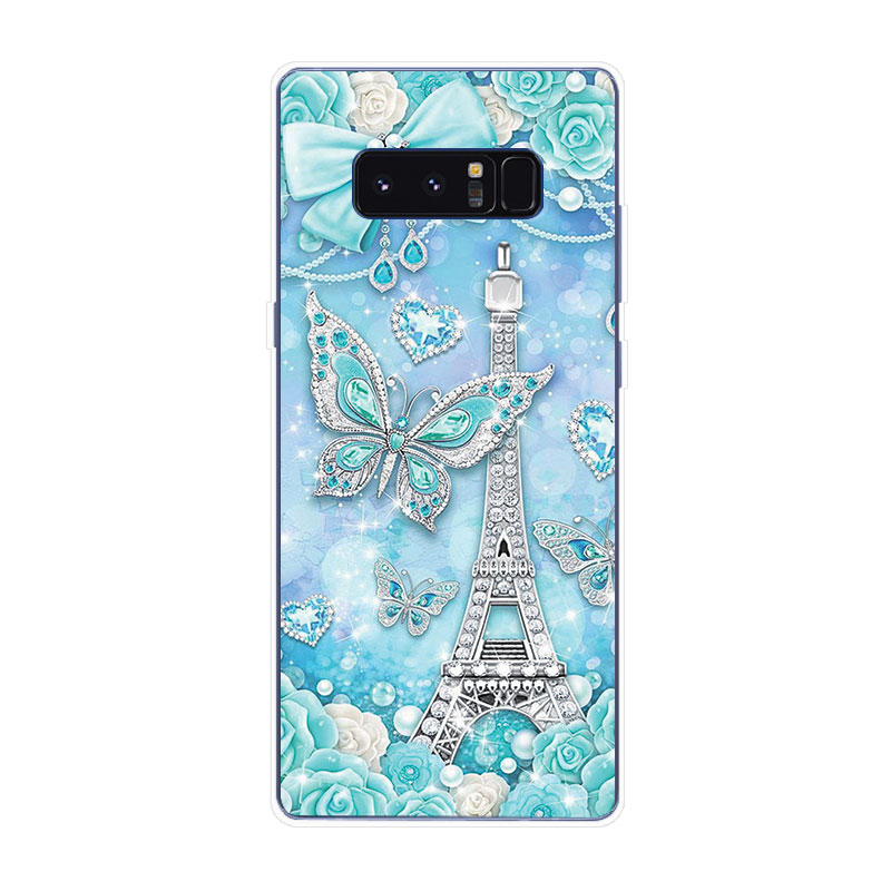 Samsung Galaxy S7 Edge S8 S8+ Plus Soft TPU Silicone Phone Case Cover Diamond Butterfly