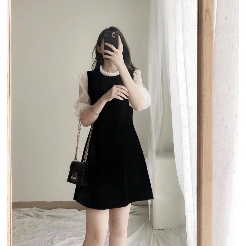 Đầm váy thiết kế xin xắn phối tay tơ lưới HANA DRESS