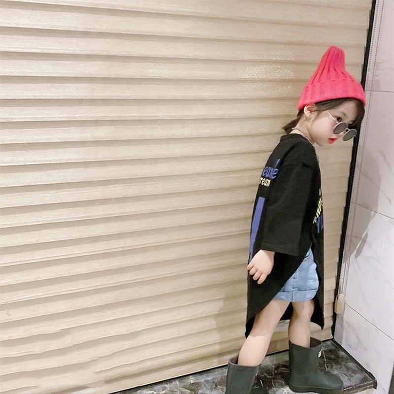 Quần Short Denim Lưng Thun Có Nút Cài Dễ Phối Đồ Thời Trang Mùa Hè Mới Cho Bé Gái