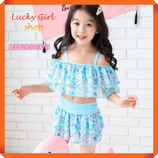 Bikini Bộ Bơi Đồ Bơi Bé Gái 2 Mảnh Rời Bèo Tầng Free Size (5-8 Tuổi) - Hàng Nhập Quảng Châu - Lucky Girl shop