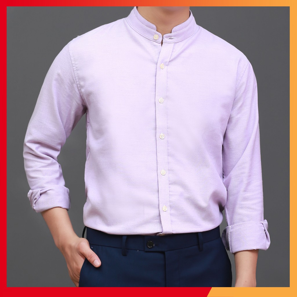 Áo sơ mi nam cổ tàu dài tay vải Oxford - 5 màu thời trang công sở hiện đại | BigBuy360 - bigbuy360.vn