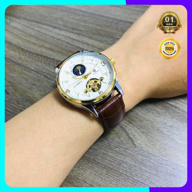 Đồng hồ cơ nam dây da cao cấp automatic  cực bền hiệu tevise chính hãng BH 24 tháng | BigBuy360 - bigbuy360.vn
