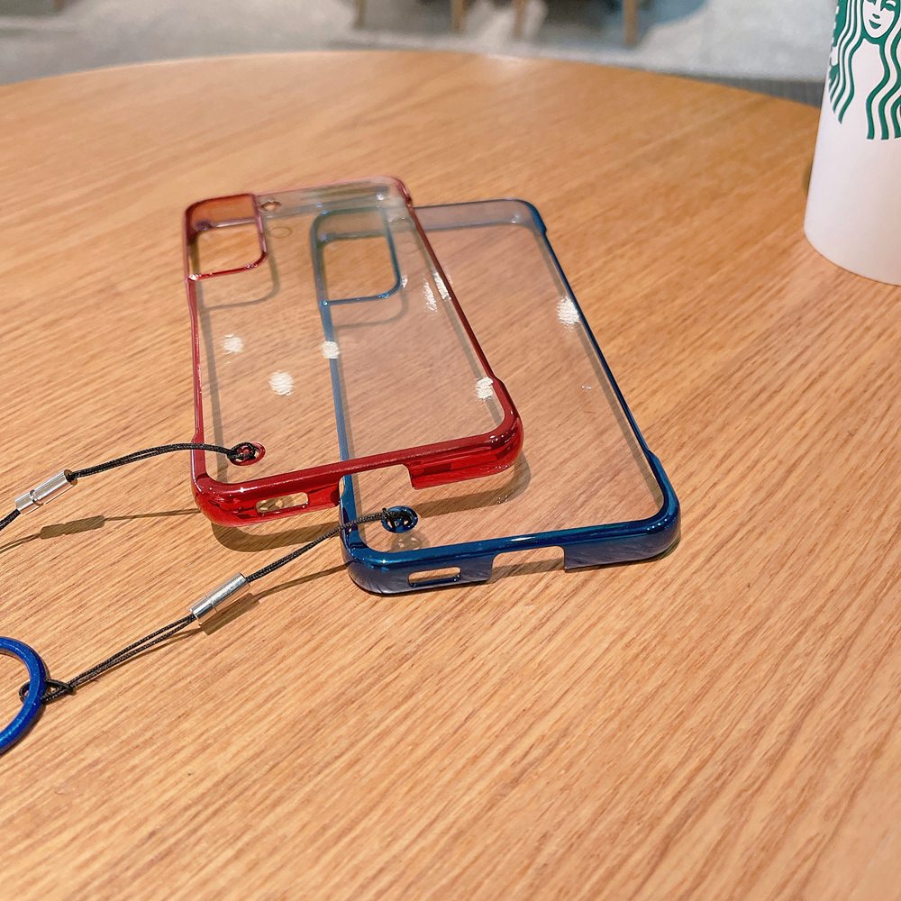 Ốp Điện Thoại PC Siêu Mỏng Không Viền Dọc Kèm Móc Treo Cho Samsung Galaxy S21 S22 Plus Note 20 Ultra S22