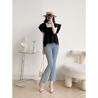 Quần jean lyra ống loe mài gối cá tính - vsyqd0127