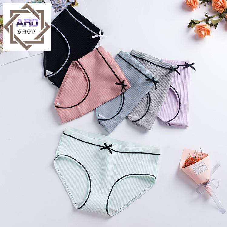 Quần Lót Cotton Tăm Cạp Nơ Sợi Cotton Tự Nhiên Thoáng Mát QL23 | BigBuy360 - bigbuy360.vn