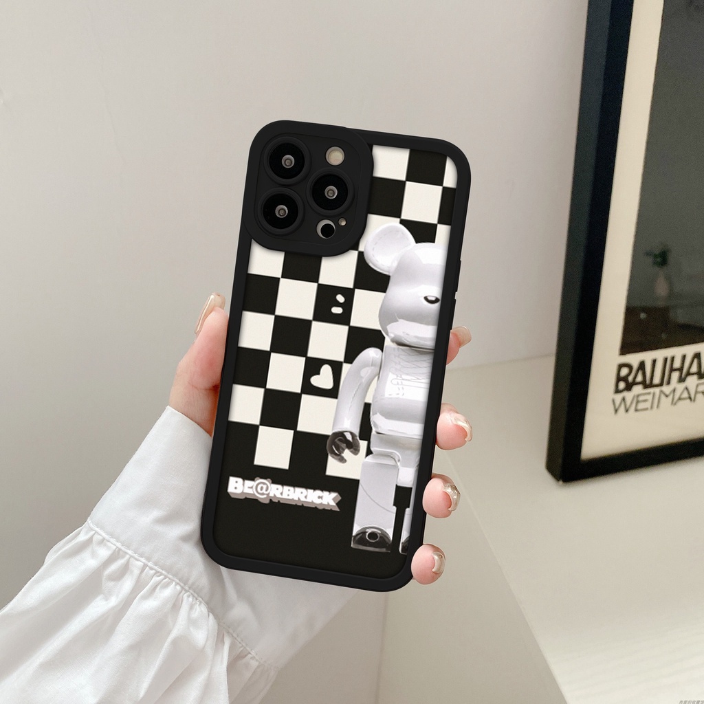 Ốp lưng iphone cạnh vuông lỗ camera bear black 6s/6splus/7/7plus/8/8plus/x/xr/xs/11/12/13/pro/max/plus/promax-Awifi D4-5