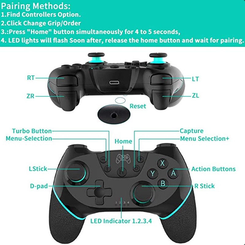 Tay cầm chơi game đa chức năng không dây kết nối Bluetooth chuyên nghiệp cho Nintendo Switch BEST