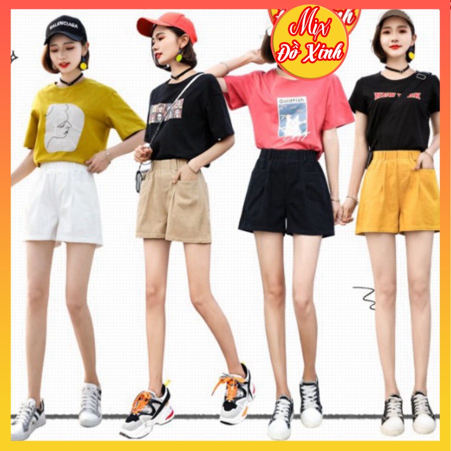 Quần short kaki nữ, quần đùi nữ cạp cao Mix.Đồ Xinh, form trẻ trung, năng động QNH.52 | WebRaoVat - webraovat.net.vn