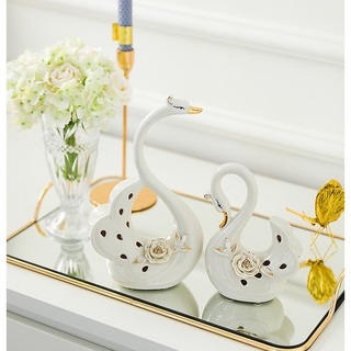 Mô hình Thiên Nga bằng gốm sứ trang trí TTN97 - Jassi Decor
