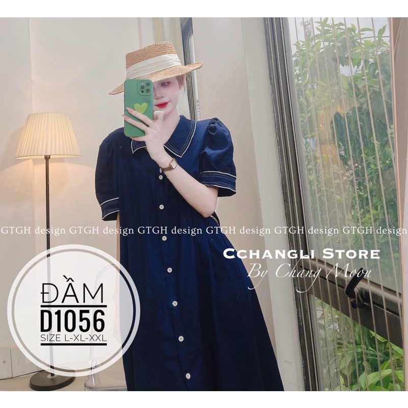 Bigsize Đầm sơ mi viền D1056