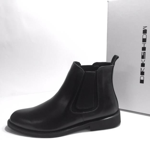 [Real] [ FREE SHIP ] Giày Chelsea Boot Nam Tăng Chiều Cao 3,5 Cm Da Bò Thật  Đen Bóng Mờ Cổ Chun Ôm Cổ Chân : 1 . new