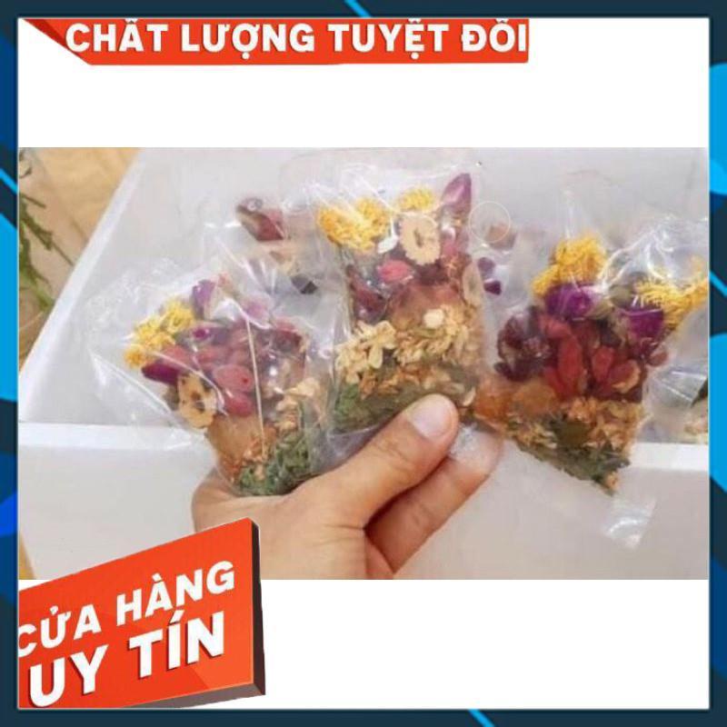 Trà dưỡng nhan 7 vị (gồm táo đỏ -kỳ tử -long nhãn - hoa cúc - hoa hồng - cỏ ngọt - hoa nhài)