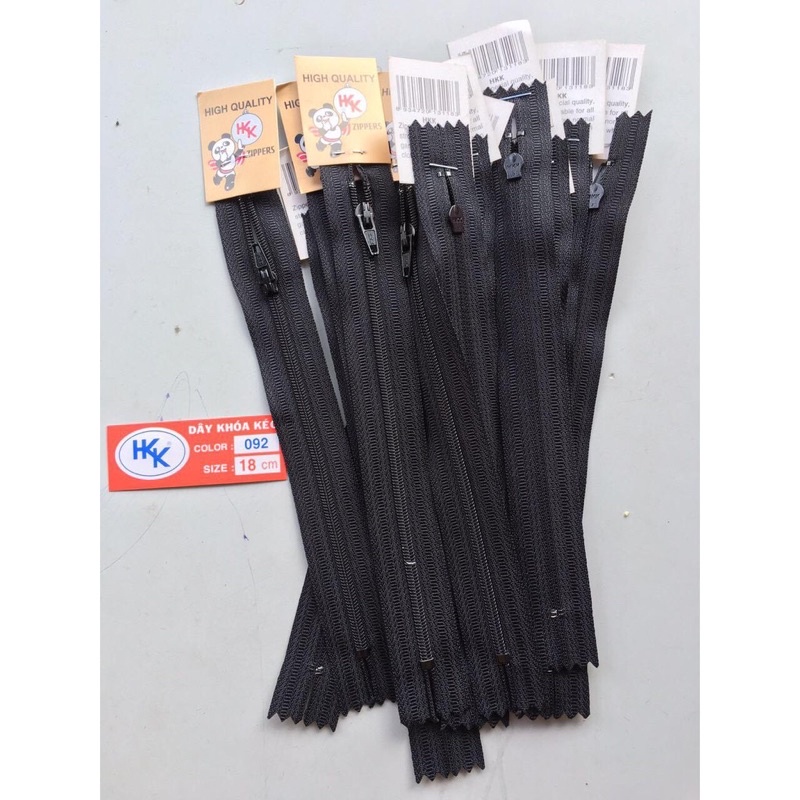 1 lố 12 Dây kéo khóa quần tây HKK dài 18CM sử dụng làm dây kéo khóa cho quần tây