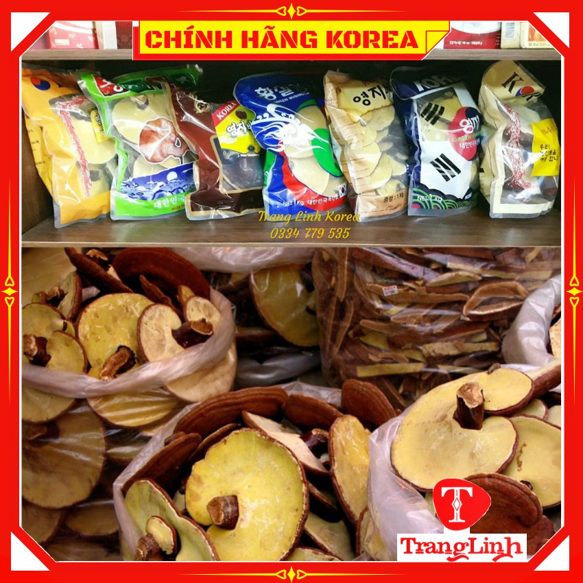 Nấm linh chi hàn quốc chính hãng - Nấm nâu đỏ 1kg giúp thải độc gan, thanh lọc cơ thể - tranglinhkorea