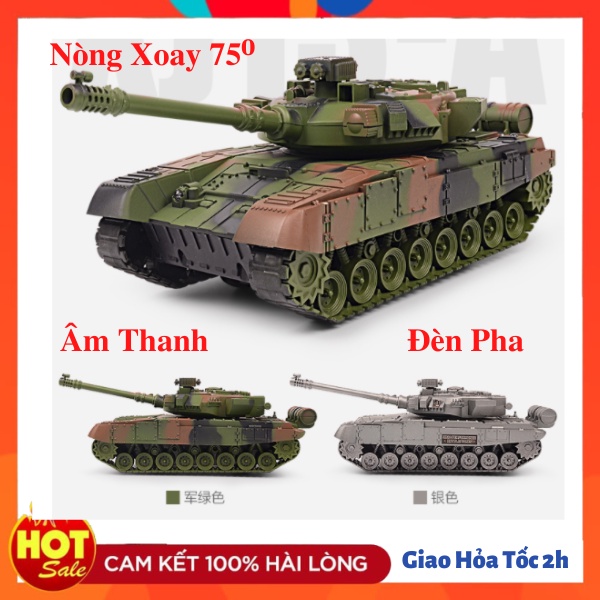 Xe Tăng Chạy Bánh Xích Điều Khiển Từ Xa Có Âm Thanh, Đèn Sống Động Sử Dụng Pin Sạc