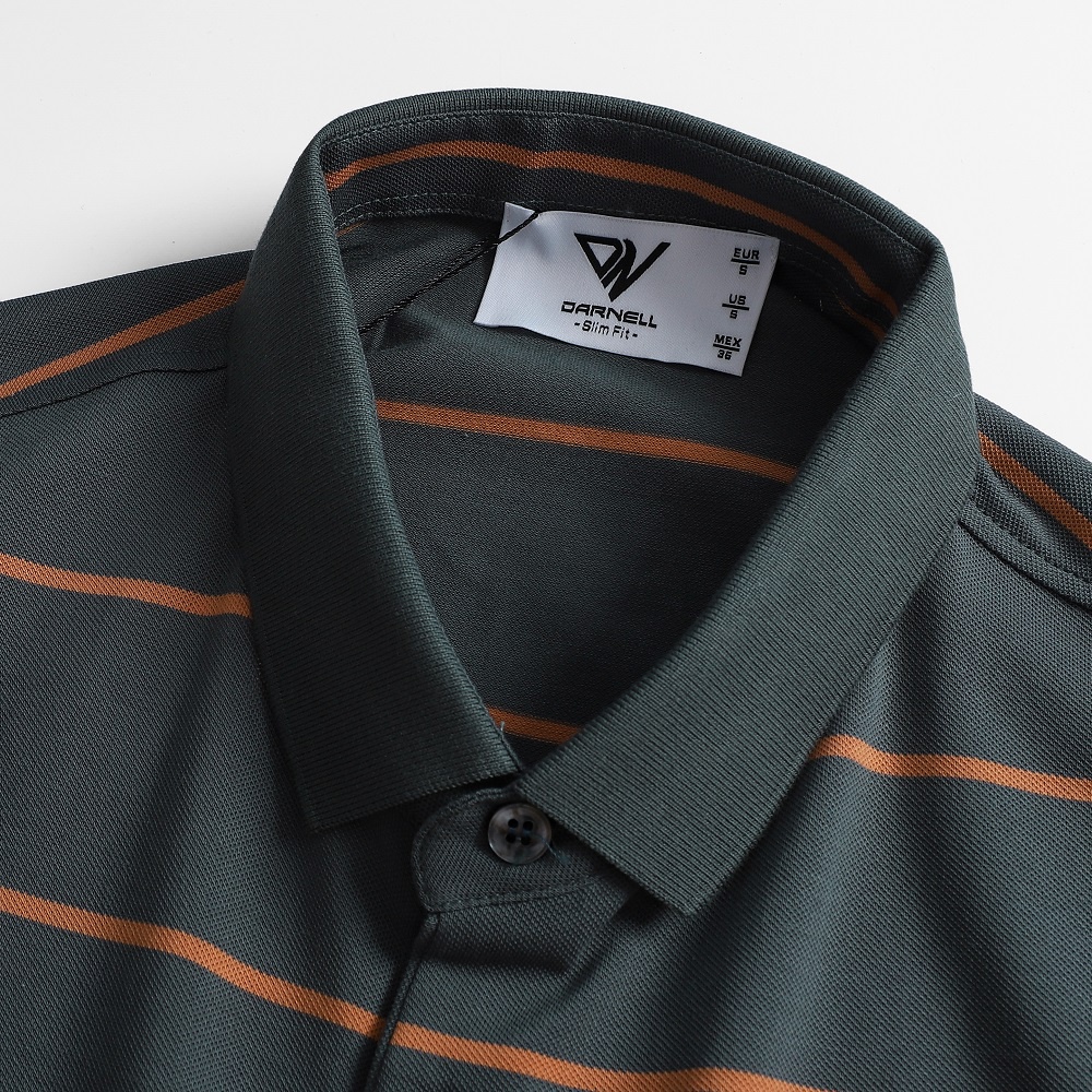 Áo thun polo nam DARNELL tay ngắn sọc ngang chất cotton mềm mại, nhẹ thoáng mát slimfit sang trọng DN0704