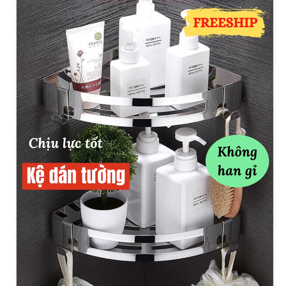 Kệ Góc Nhà Tắm Dán Tường Chắc Chắn Bằng Inox Không Gỉ Shop Gia Dụng HOÀI AN