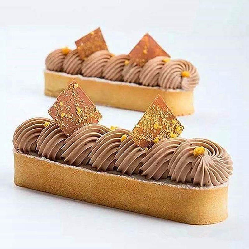 Set 12 Khuôn Làm Bánh Tart Hình Oval Bằng Thép Không Gỉ