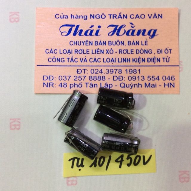 Tụ hoá 10 M/450 v giá bán 20 chiếc