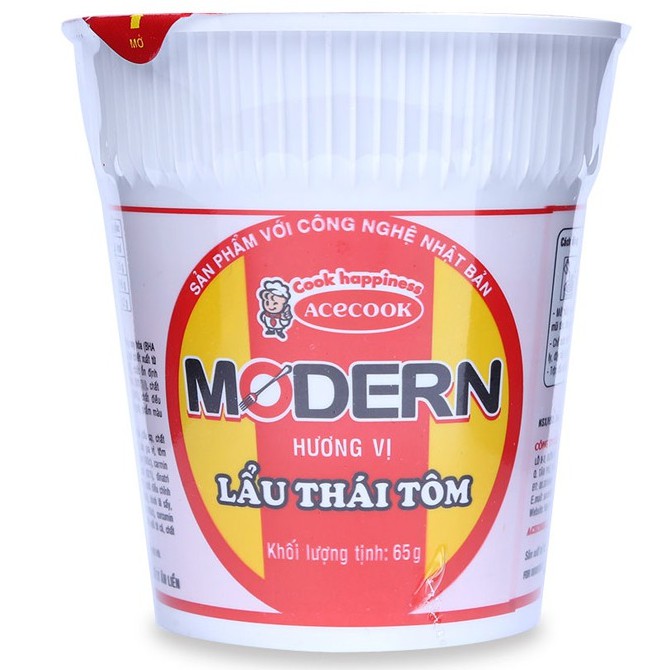 Thùng 24 ly mì Modern hương vị lẩu Thái tôm 65g