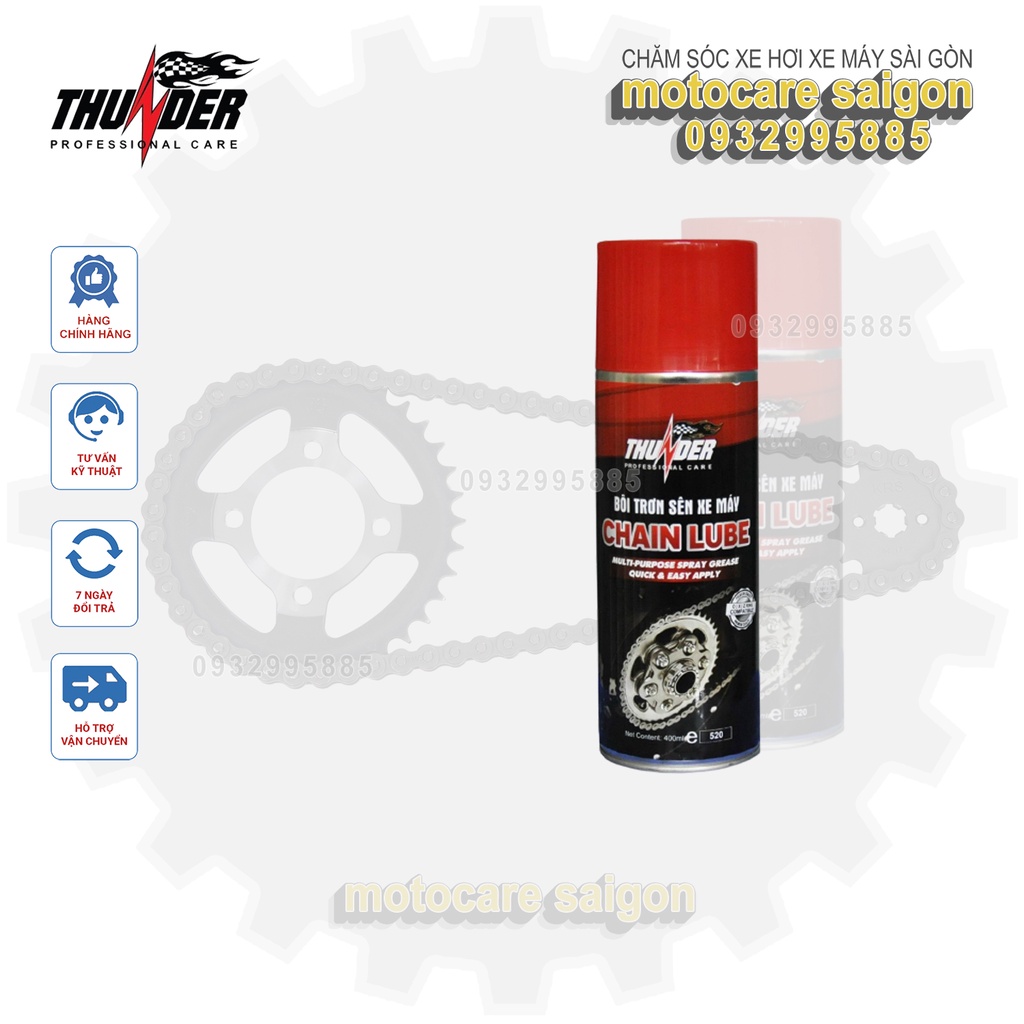 Xịt dưỡng sên Thunder Chain Lube 400ml