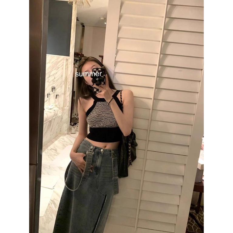 Áo Dệt Kim Không Tay Thời Trang Mùa Hè Dành Cho Nữ