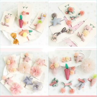 Set 2 kẹp tóc/dây buộc tóc xinh xắn cho các bé gái