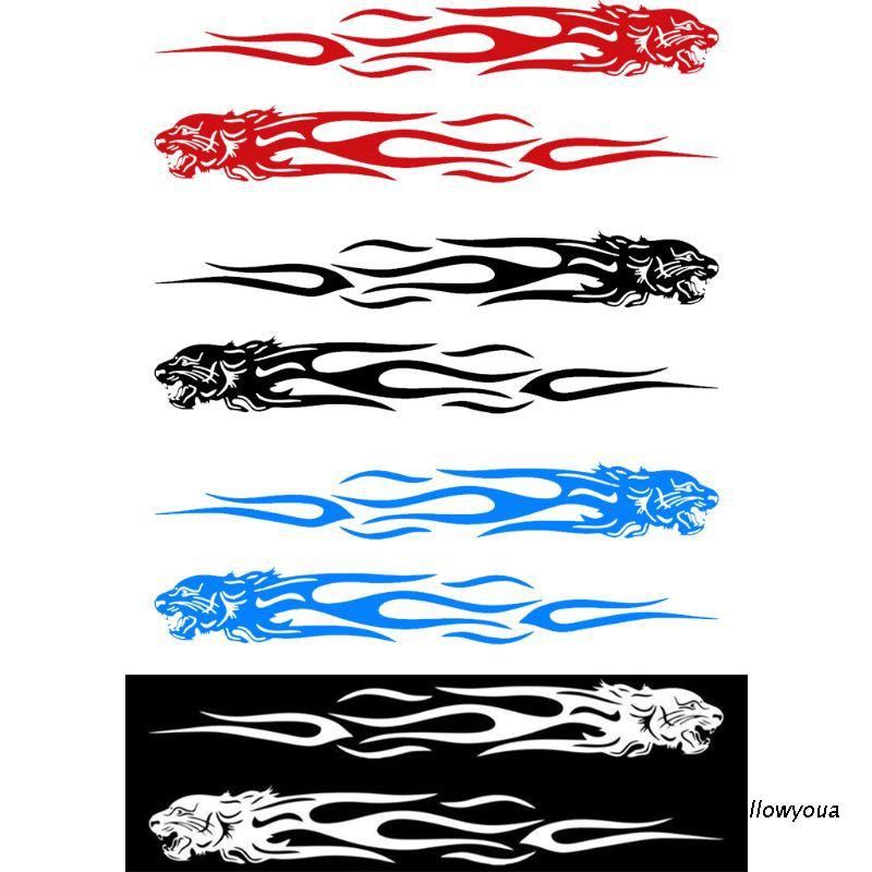 Bộ 2 Miếng Dán Phản Quang Hình Hổ 24cm Trang Trí Xe Hơi / Xe Máy Thời Trang