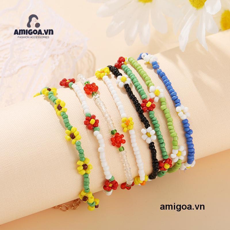 ✨✨Vòng tay hạt cườm hoa cúc hanmade, cherry, cầu vồng, ulzzang pastel vintage