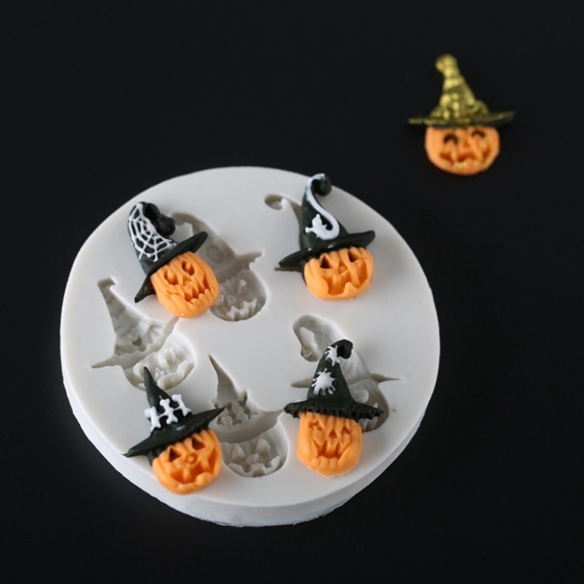 Khuôn silicon làm bánh / sô cô la hình quả bí ngô halloween sáng tạo