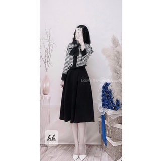 Set dạ kèm nơ 2 màu hàng đẹp