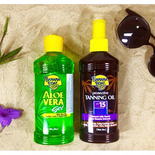 [ COMBO BANANA TANNING ] 1 dầu tắm nắng da nâu SPF15 & 1 Gel dưỡng da chống nắng alove vera