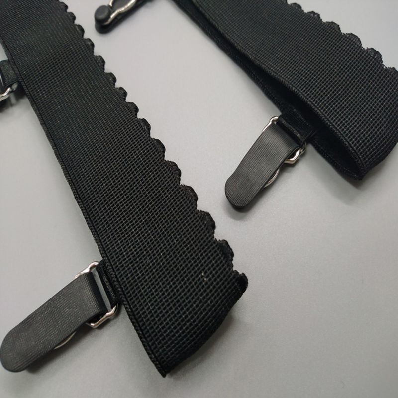 2 Đai nịt vớ co giãn chống trượt có 3 kẹp phong cách cosplay quyến rũ cho nữ