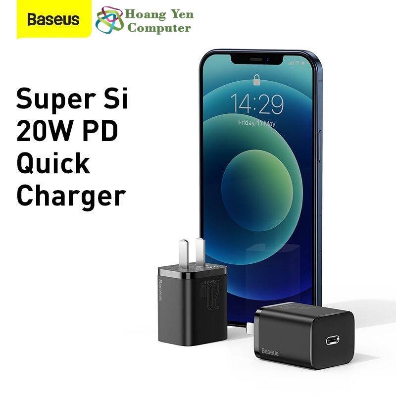 Cốc Sạc Nhanh 20W Type C BASEUS Super Si (Sạc Nhanh PD20W, QC3.0 18W) - BH Chính Hãng 6 Tháng - Hoàng Yến Computer