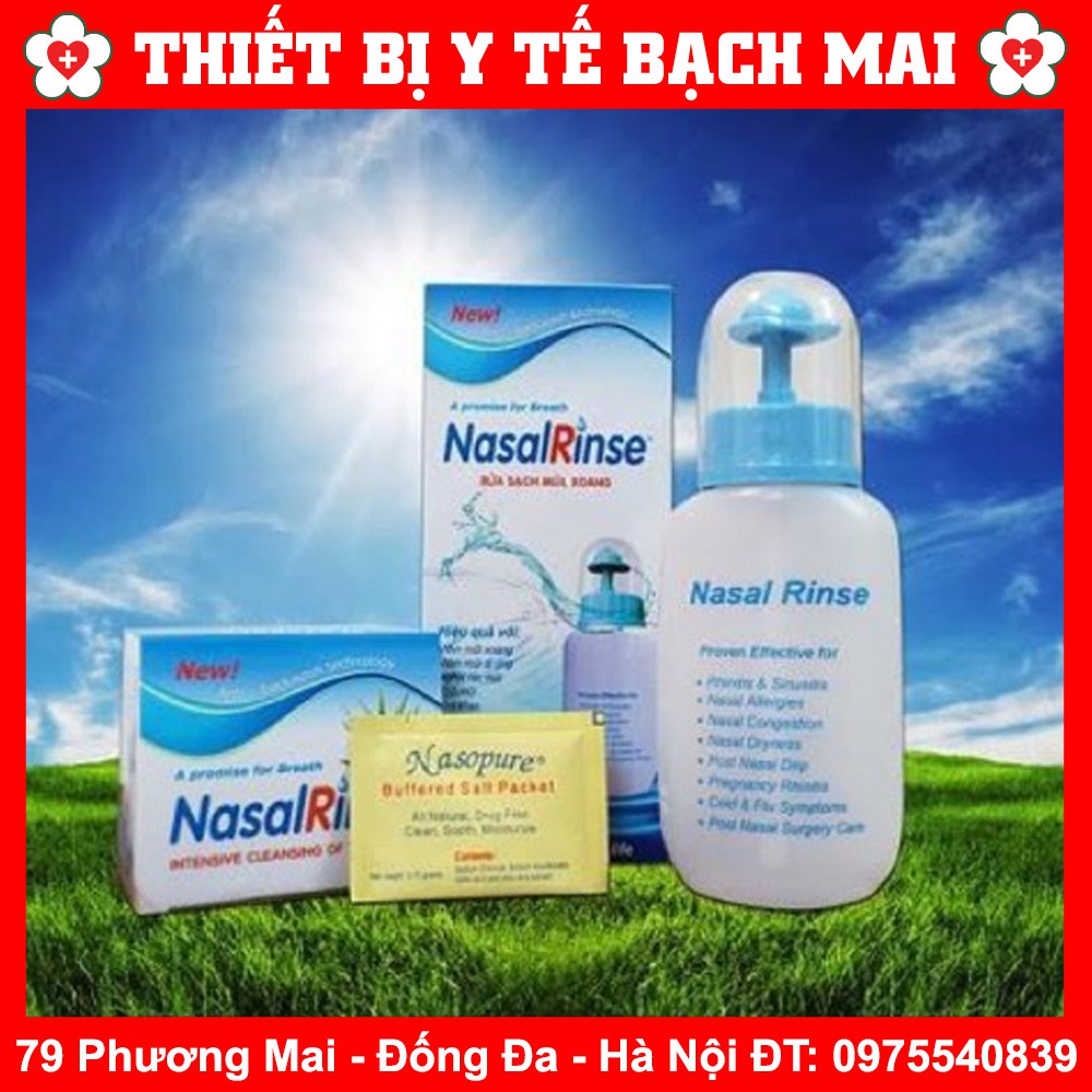 Bình Rửa Xoang Mũi Nasal Rinse + Tặng 10 Gói Muối Rửa Mũi